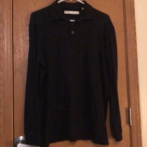 Perry Ellis long sleeve polo, black, XL